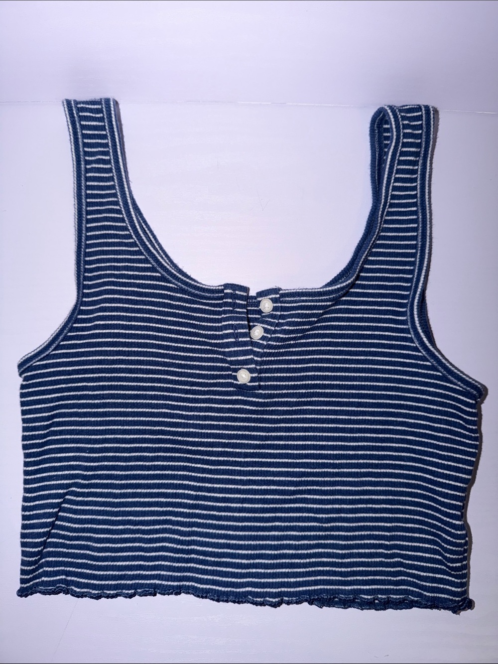 American Eagle Striped Cropped Tank Top